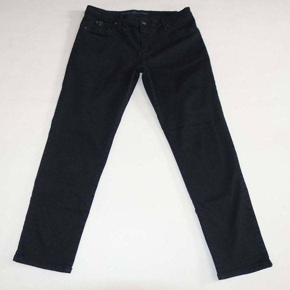 Second Yoga Women's Skinny Ankle Jeans Size 31 Black Stretch 26.5" Inseam Denim - Picture 1 of 6